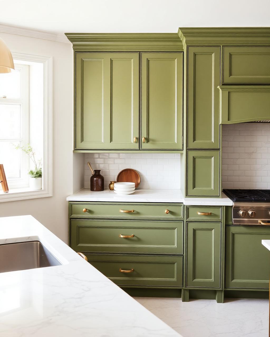 Olive Shaker Cabinetry