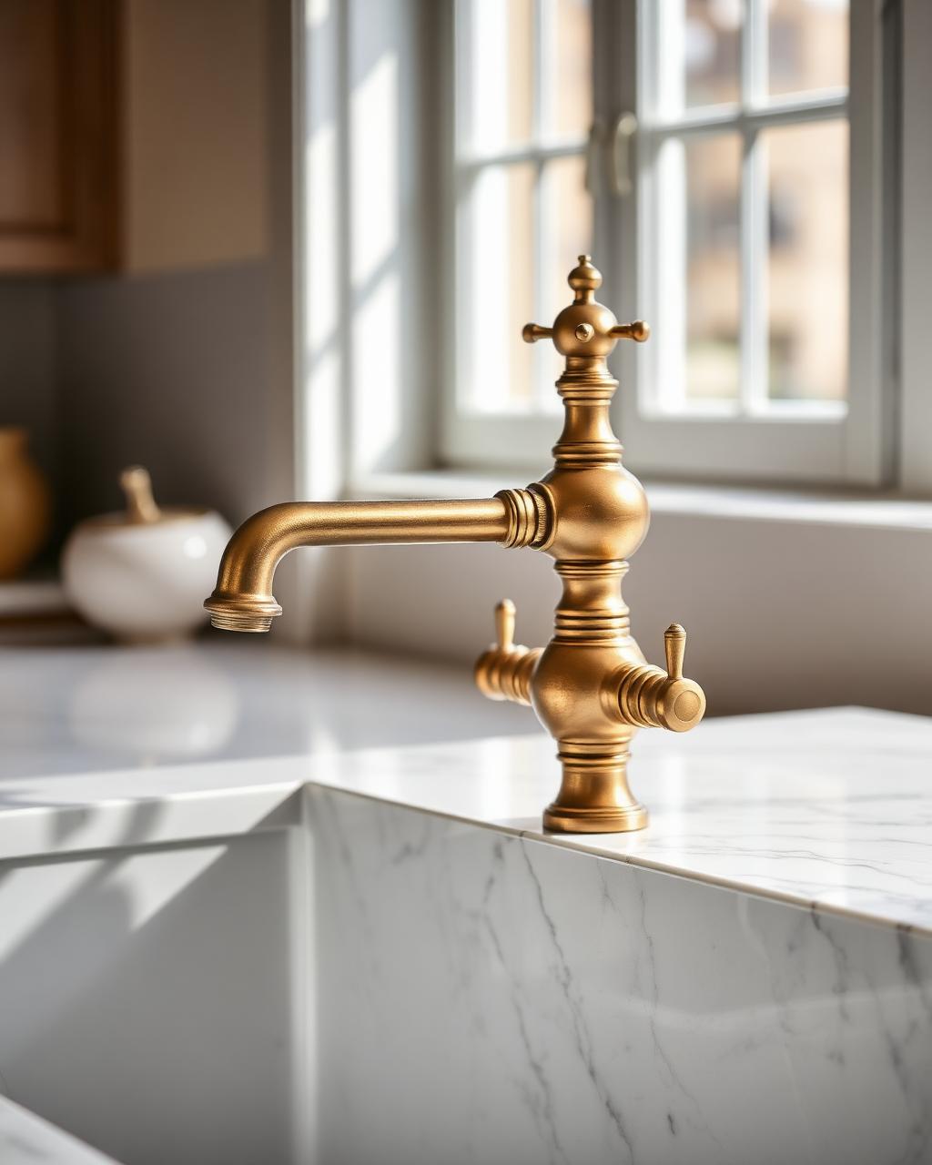 Aged Brass Bridge Tap